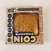 Mogo Cross-border Nouveau Jouet Squishy en TPR en forme de pièce de monnaie dorée de 15 cm, à rebond lent, anti-stress, emballage en boîte, 14 ans