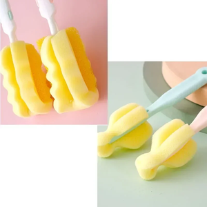 Lot de 3 brosses de nettoyage rotatives pour biberons, tasses et tétines de bébé, avec tête souple et maniable, écologiques - Product Image 4