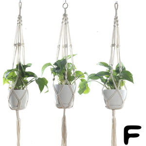 Sac en filet pour <span class=keywords><strong>pot</strong></span> de fleurs de jardinage, fait main, <span class=keywords><strong>DIY</strong></span>, avec <span class=keywords><strong>corde</strong></span> de suspension, pour décoration intérieure et extérieure, balcon, potager, panier <span class=keywords><strong>suspendu</strong></span> - Product Image 1