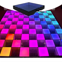 Plancher de danse interactif 3D à LED haute luminosité importé, en verre RGB et matériau PC, pour scène de concert, KTV, parc à thème, hôtel