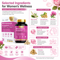 Capsules de soutien à la ménopause pour le bien-être des femmes, probiotiques féminins, équilibre hormonal de la thyroïde, soutien contre les bouffées de chaleur et l'énergie