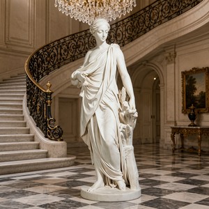 Elegante Escultura de Mujer <span class=keywords><strong>en</strong></span> Mármol Hecha a Medida - Arte <span class=keywords><strong>en</strong></span> Piedra Natural Premium Diseñado para Hoteles, Galerías y Propiedades Privadas - Product Image 4