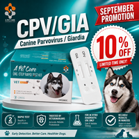 Kit de test antigénique combiné Canine Parvovirus Giardia, pochette individuelle, diagnostic vétérinaire pour chiens, dépistage en clinique
