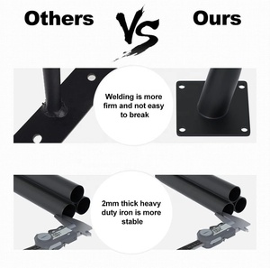 16 inch Heavy-Duty Matte Black kim loại nghiêng đứng chân thon Angled chân Kit cho ghế cà phê bảng bàn cho phòng khách - Product Image 6