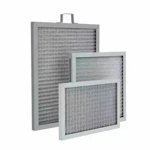 Filtre primaire en maille d'aluminium métallique personnalisé, filtre à air ondulé en maille d'acier inoxydable et filtre d'élimination des fumées d'huile