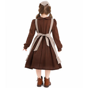 Vente flash Robe de demoiselle d'honneur de conte de fées avec hijab pour filles, costume d'Halloween pour enfants pour spectacle de scène, cosplay du Nouvel An pour enfants - Product Image 3