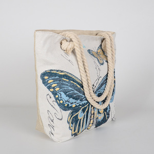 Womens <b>Large</b> Summer Canvas Beach Tote <b>Bags</b> with Rope Handle Custom Eco-Friendly & Reusable for Holiday <b>Shopping</b> - Product Image 5
