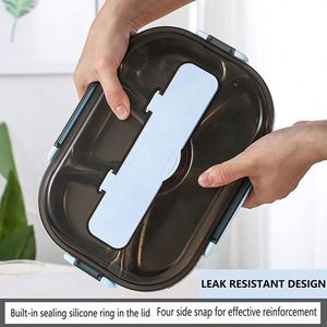 Stainless Steel <b>Lunch</b> <b>Box</b> Food-Storage Container with 4 <b>Compartments</b> Stainless Steel Bento <b>Box</b> Dishwasher Safe Stylish - Product Image 6