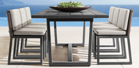 Chaise d'appoint de jardin moderne en aluminium BELIZE, très vendue, avec revêtement poudré, sans accoudoirs, pour cuisine et hôtel