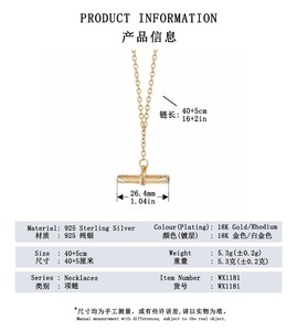 مجوهرات عصرية من الفضة الإسترلينية تي من Nabest للنساء لحفلات الزفاف قلادة عنق بالجملة بالجملة - Product Image 6