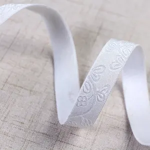 الصين مبيعات المصنع 18 مللي متر الأبيض الجاكار الشريط الصدرية حزام مرنة