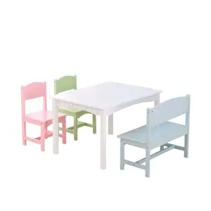 핫 세일 어린이 가구 세트 유치원 가구 나무 어린이 테이블과 의자 세트 유아용 책상