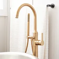 Robinet de bain autoportant en laiton robinet sur pied robinet de baignoire baignoire autoportante avec robinet monté sur baignoire