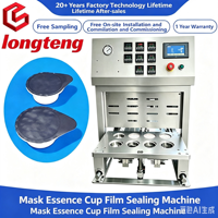 Machine de scellage entièrement automatique pour coupelles de sauce chili, coupelles, boîtes, bouteilles, seaux et bidons de qualité alimentaire, pour produits tels que sérums, masques et essences, avec scellage de 350 mm