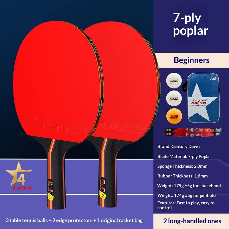 [4-star] long handle ping pong racket 2 pieces