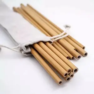 2023 Factory Direct Sale Of Natural Bamboo Straws Biodegradable Green Wooden Straw