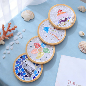 Mosaic Coaster Handmade DIY Material Making Collage Cultural Creative Handicraft Class Kit Marine Life Series