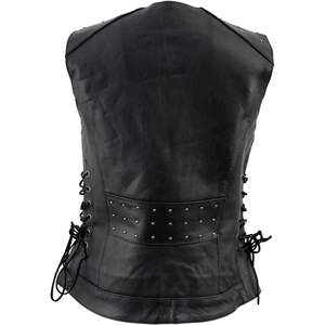 2025 gilet de cavalier en cuir classique de qualité supérieure pour femmes lacets latéraux réglables moyens-pour la moto - Product Image 1