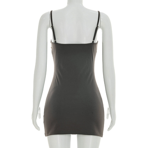 Viviblook J26DS086 Women Casual Dresses Summer Sexy Adjustable Strap Party Evening Clubwear <b>Mini</b> Bodycon Dress - Product Image 4