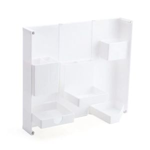 Caja de Almacenamiento de Papelería Plegable 3D para Escritorio, Organizador de Oficina con Múltiples Compartimentos, Tipo Rectangular Blanco - Product Image 5