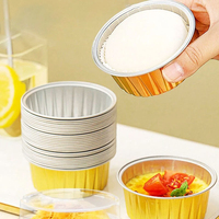 Moules à gâteau miniatures en aluminium de qualité alimentaire de 3 pouces avec couvercles, résistants au four, jetables, pour desserts, puddings, contenants à emporter pour la cuisson