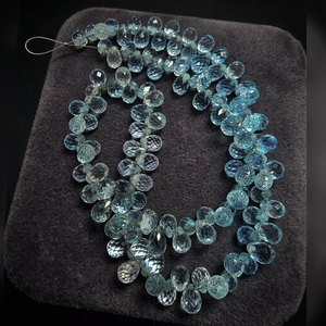 Lote de 193 Cuentas de Topacio Azul Cielo Natural en Forma de Lágrima, 15 Pulgadas, Facetadas, con Opción de Logotipo Personalizado, Iroc Sales - Product Image 2
