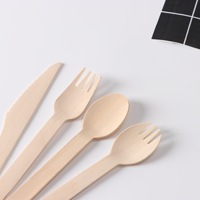 Lot de couverts jetables biodégradables en bambou (cuillères, couteaux, fourchettes) – 150 pièces, emballage de 140 mm, cuillères en bambou pour la cuisine