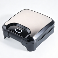 Machine à sandwich électrique multifonctionnelle carrée en acier inoxydable antiadhésive 750W à 2 tranches avec logo personnalisé pour petit-déjeuner sur mesure