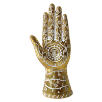 Figurine personnalisée en résine OEM/ODM, main de Hamsa, statue de paume œil porte-bonheur, ornement de décoration bohème pour table et maison