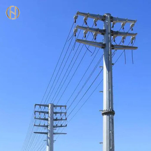 Poteau tubulaire en acier galvanisé pour la transmission électrique 133KV - Product Image 4