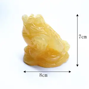 Wholesale Factory Custom crafts Feng Shui yellow jade Money toad and Frog