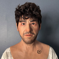 Masques en silicone élastiques réalistes faits à la main en usine, pour jeunes hommes, doux, réutilisables, naturels, ressemblant à un visage réel, pour Halloween, cosplay