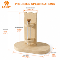 Boîte commémorative artisanale en bois de hêtre massif pour poils de chat, aimant de réfrigérateur, décoration souvenir pour animaux de compagnie