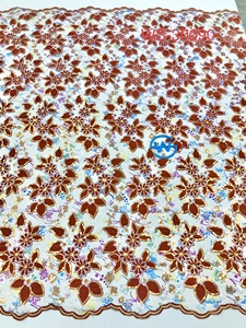 Adoptez l'élégance africaine : Tissu en dentelle à perles et paillettes pour garnitures de robes de mariée WS-30090 - Product Image 2