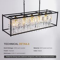 MEEROSEE Lustre Rectangle Or pour Salle À Manger Pendentif Long Bar Lumière Hôtel Chambre Nordique Moderne LED Plafonnier MD98029
