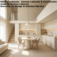Armoires de cuisine personnalisables pour projets d'appartements, en contreplaqué sans formaldéhyde à fermeture douce, fabriquées par un professionnel