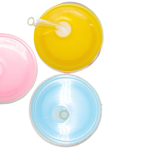 Gobelets en plastique transparent de 450 ml (16 oz) en forme de bouteille de soda, à paroi simple, en PC, avec couvercle coloré et paille transparente - Product Image 5