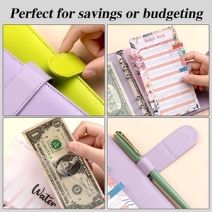 Custom A6 PU Leather Loose Leaf Notebook Binder Budget Planner Agenda Cash Storage Tally Book Children Gift - Product Image 3