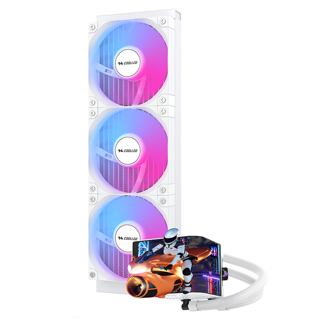 New ICE REALM VISION 360 WH ARGB Curved Screen CPU Water Cooler Liquid Deep Cooling for Intel LGA115X 1200 1700 1851AMD Gaming