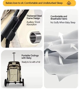 <span class=keywords><strong>Poussette</strong></span> de voyage pliable personnalisée, légère et confortable pour bébé, avec position inclinable pour s'asseoir ou s'allonger, portable pour les enfants jusqu'à 3 ans - Product Image 3