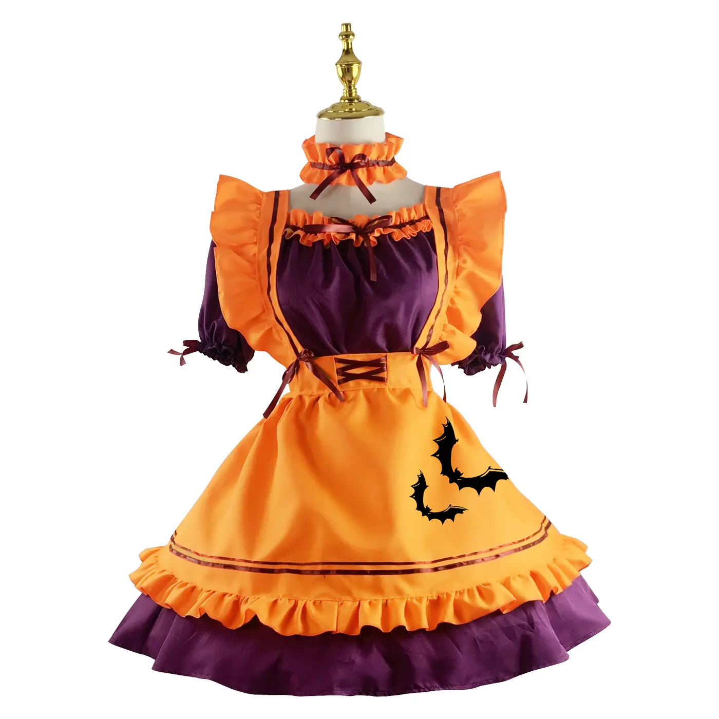 Disfraces de Cosplay de sirvienta de Halloween de talla grande para mujer, traje de calabaza, disfraces de juego de rol, vestido femenino Lolita