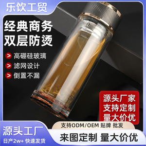 Double Wall Insulated Glass Cup With Handle Office Tea Cup 500Ml Heat Resistant Anti Scalding Gift Ready - Product Image 5