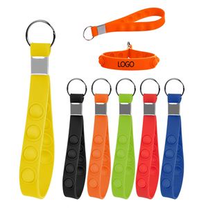 Custom Logo Printed Fashion Mini Pop Keychain Fidget Poppers Push Itting Pop <b>Bubble</b> Fidget Toy Keychain for Boys Girls <b>Kids</b> - Product Image 1