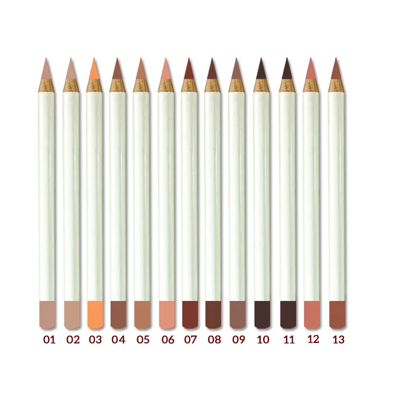 Label pribadi grosir pensil alis Eyeliner 26 warna kualitas tinggi tahan air Vegan merah muda cokelat garis bibir lembut kustom