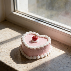 Boîte à bijoux réaliste en plastique rose en forme de cœur 13,5 cm, écologique, avec crème de cerise artificielle, cadeau mignon, accessoire photo, présentoir Y2K - Product Image 5
