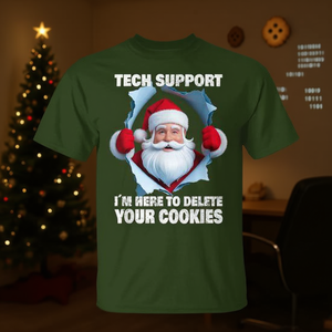 Tech Support Santa Elimina tus galletas de navegador Camiseta navideña - Product Image 3