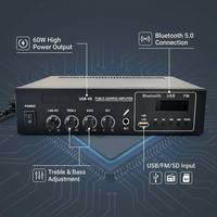Penguat Suara Umum USB-60 60W dengan Bluetooth FM 110V untuk Sistem PA, Mixer Audio Musik Latar Belakang