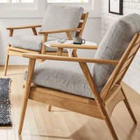Fauteuil de salon inclinable moderne et minimaliste en velours confortable, en bois, pour le loisir, vente en gros à prix avantageux