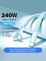 Câble de charge rapide 100W Type-C avec gaine tressée en silicone souple pour iPhone 15/16/17 Pro Max