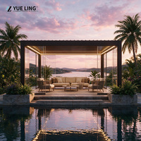 Pergola en aluminium à toit à lamelles sur mesure pour les constructeurs et les entrepreneurs en bâtiment, pergola pare-vent et pare-soleil pour jardin et patio